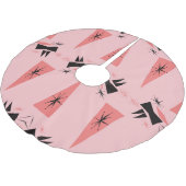 世紀半モダンば：ピンクの珊瑚の模様。 ブラッシュドポリエステルツリースカート (アングル)