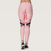 世紀半モダンば：ピンクの珊瑚の模様。 レギンス (裏面)