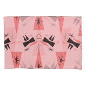 世紀半モダンば：ピンクの珊瑚の模様。 枕カバー (正面)