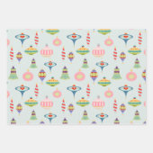 世紀半モダンば |レトロピンク1950年代の原子時代 ラッピングペーパーシート (正面3)