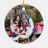 世紀半モダンば |初めてのクリスマスの新しいホーム セラミックオーナメント (裏面)