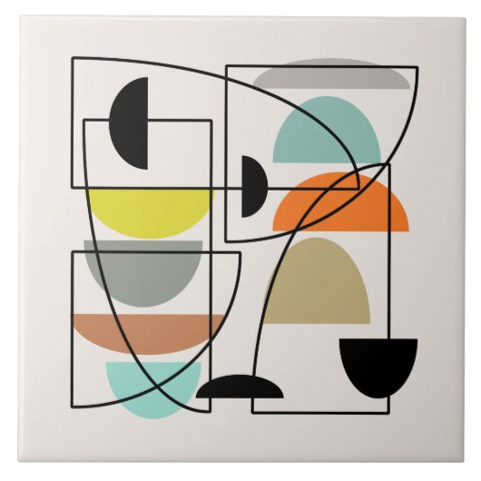 世紀半モダンば「椀」 タイル (正面)