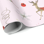 世紀半モダンば |《鳥》アメリカゴガラと可愛い牡鹿 ラッピングペーパー (ロールコーナー)