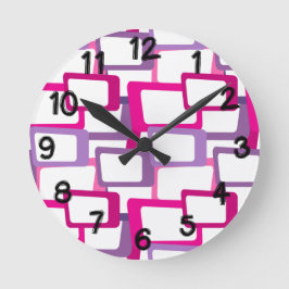 世紀半モダン角 ラウンド壁時計