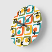 世紀半モダン角 ラウンド壁時計 (傾斜)