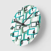 世紀半モダン角 ラウンド壁時計 (傾斜)