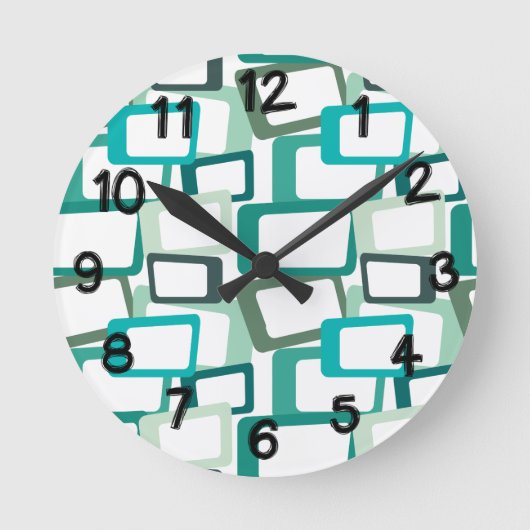 世紀半モダン角 ラウンド壁時計 (正面)