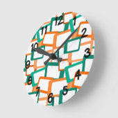 世紀半モダン角 ラウンド壁時計 (傾斜)