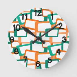 世紀半モダン角 ラウンド壁時計