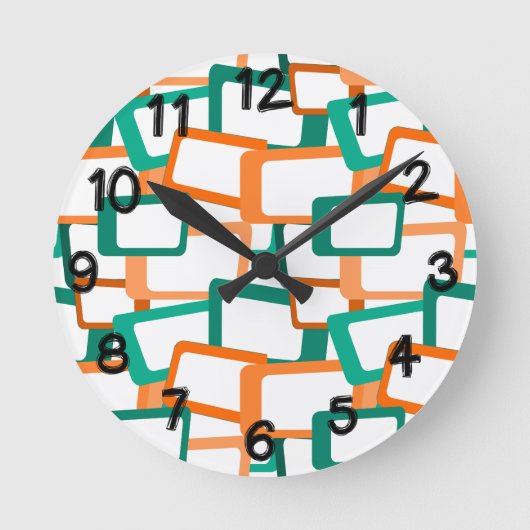 世紀半モダン角 ラウンド壁時計 (正面)