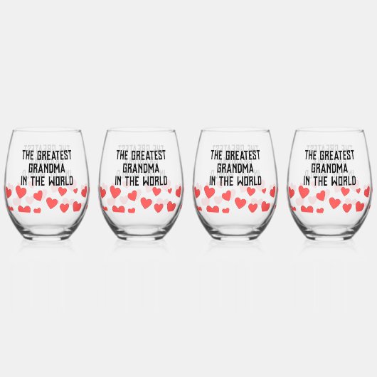 世素晴らし界のおばあちゃんカスタム ステムなしワイングラス (正面)