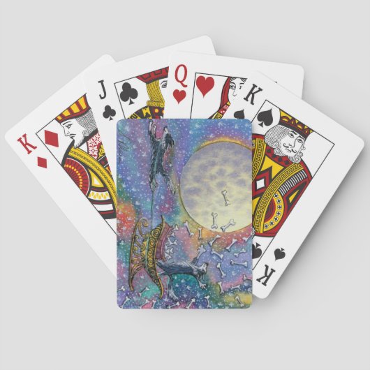 世縁ど界に骨を投げるコリー犬 トランプ (裏面)