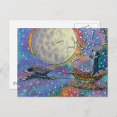 世縁ど界に骨を投げるコリー犬 ポストカード (正面/裏面)