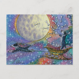 世縁ど界に骨を投げるコリー犬 ポストカード