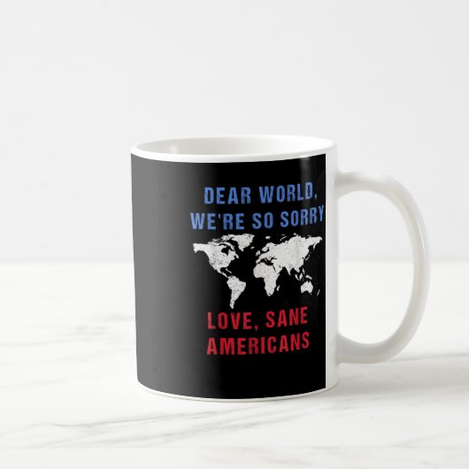 世親愛界私たちはアメリカ人に申し訳ない コーヒーマグカップ (右)