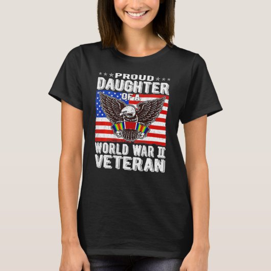 世誇りを持った界戦争の娘2退役軍人4 Tシャツ (正面)