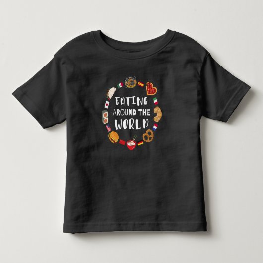 世食べ界中の人 トドラーTシャツ (正面)