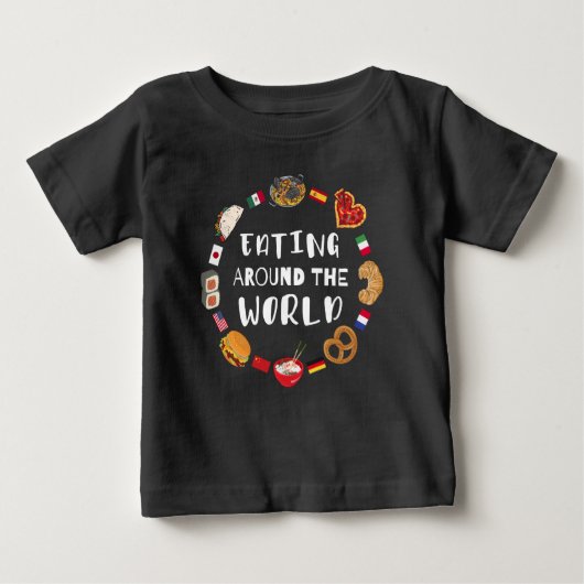 世食べ界中の人 ベビーTシャツ (正面)