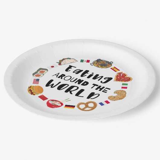 世食べ界中の人 ペーパープレート (アングル)