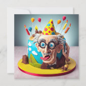 丘おもしろいの上のテーマのお誕生日ケーキ カード (正面)