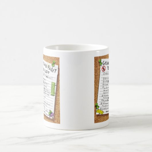 丘おもしろいの上のバートデイギフト – 不機嫌な古いファルト コーヒーマグカップ (中央)