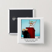 丘おもしろいの上のユーモア誕生日ボタン 缶バッジ (正面&裏面)