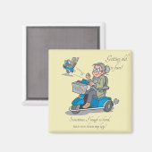 丘おもしろいの上の女性の退職 マグネット (正面/裏面)