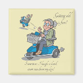 丘おもしろいの上の女性の退職 マグネット (正面)