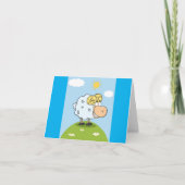 丘おもしろいの上の羊 サンキューカード (正面)