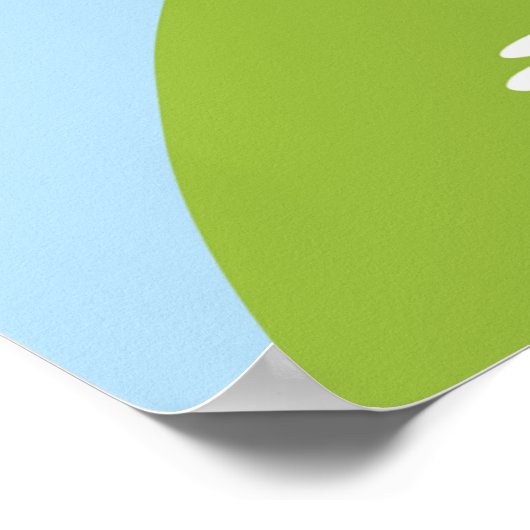 丘おもしろいの上の羊 ポスター (角)