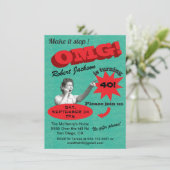 丘おもしろいの節目の誕生日招待状 招待状 (スタンド正面)