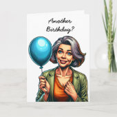 丘おもしろい越え高齢化ユーモア誕生日 カード (正面)