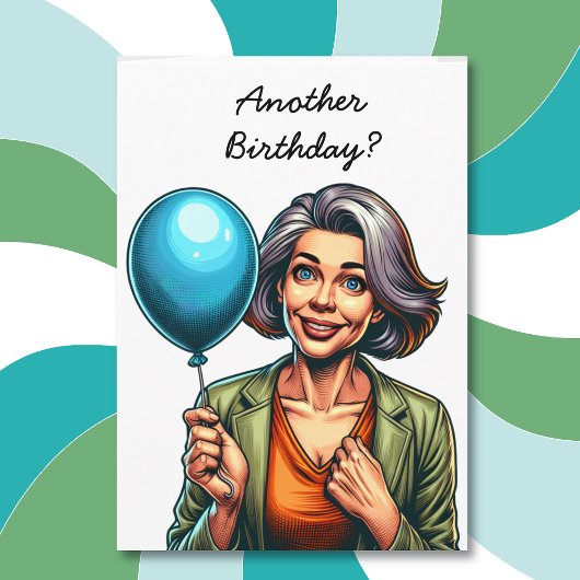 丘おもしろい越え高齢化ユーモア誕生日 カード