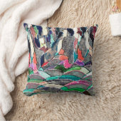 丘および山は水彩画の枕を抽出します クッション (ブランケット)