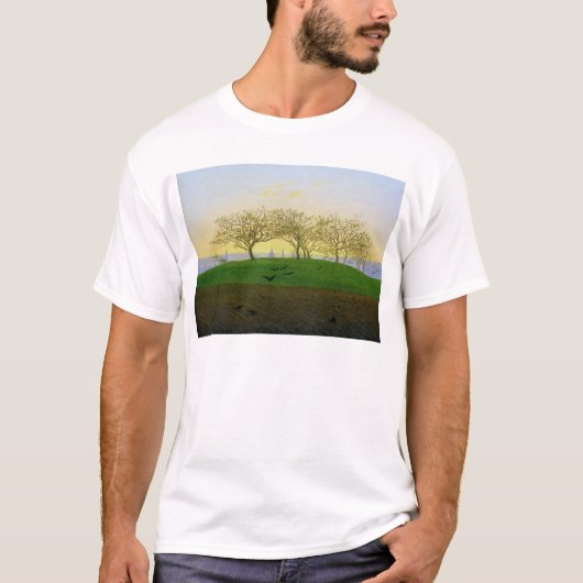 丘および耕された分野はドレスデンに近づきます Tシャツ (正面)