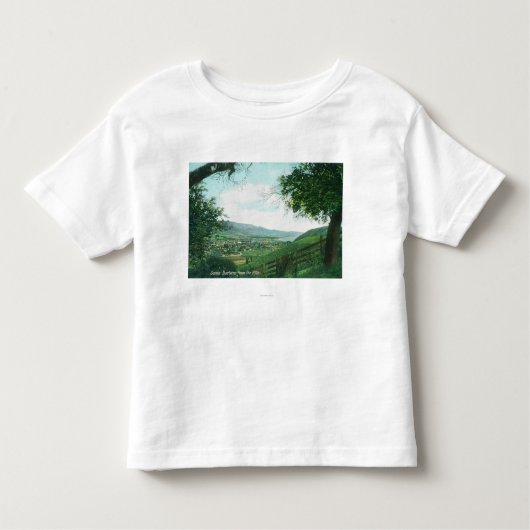 丘からの都市の空中写真 トドラーTシャツ (正面)