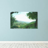 丘からの都市の空中表示 キャンバスプリント (インサイチュ (ウッドフロア))