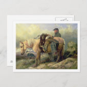 丘から戻る， 1868 ポストカード (正面/裏面)