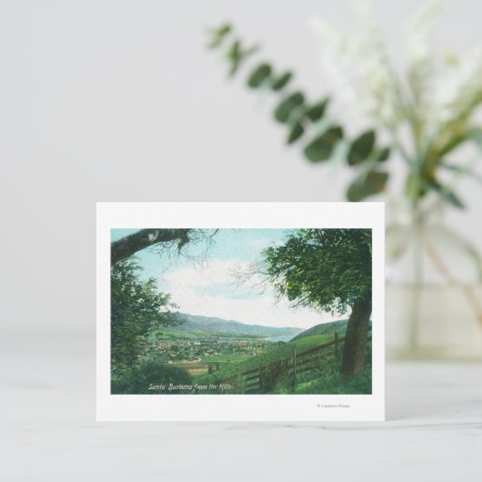 丘から見た都市の航空写真 ポストカード (スタンド正面)