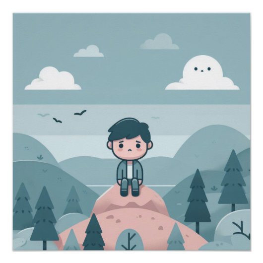 丘での熟考 ポスター (正面)