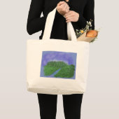 丘と小川の大きなトートバッグ ラージトートバッグ (正面(商品))