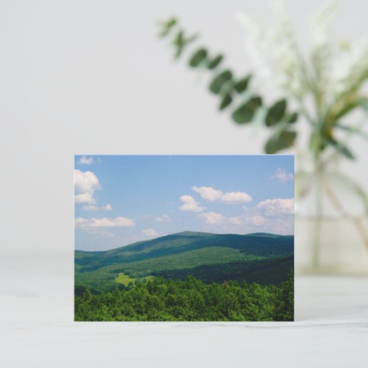 丘と影の夏の写真 ポストカード (スタンド正面)