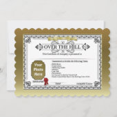 丘に写真の誕生日の証明書を加えて下さい カード (正面)