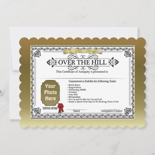 丘に写真の誕生日の証明書を加えて下さい カード (正面)