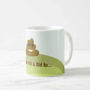 丘に及びウンチのEmojiの誕生日のマグとして古い コーヒーマグカップ
