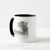 丘に見ている駄馬を持つ人 マグカップ (正面左)