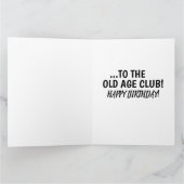 丘のおもしろいカードの上の老人の杖の誕生日 カード (内部)