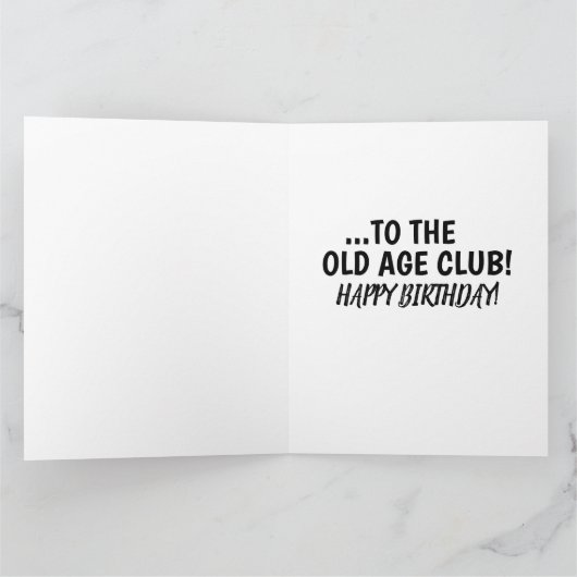 丘のおもしろいカードの上の老人の杖の誕生日 カード (内部)