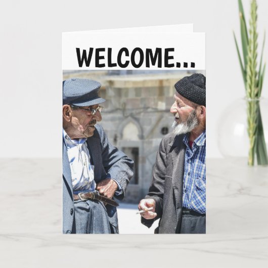 丘のおもしろいカードの上の老人誕生日 カード (正面)