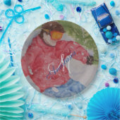 丘のスキーヤーのパーティーのモノグラム ペーパープレート (パーティー)